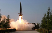 北朝鮮が発射した新型短距離ミサイル